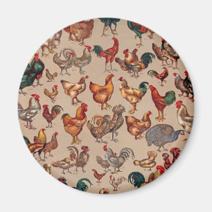 Rooster Chicken Farm Country Animal Magnet