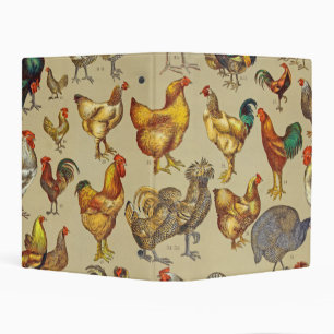 Rooster Chicken Farm Country Animal Mini Binder