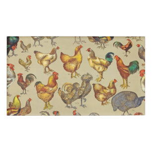 Rooster Chicken Farm Country Animal Name Tag