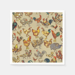 Rooster Chicken Farm Country Animal Napkins