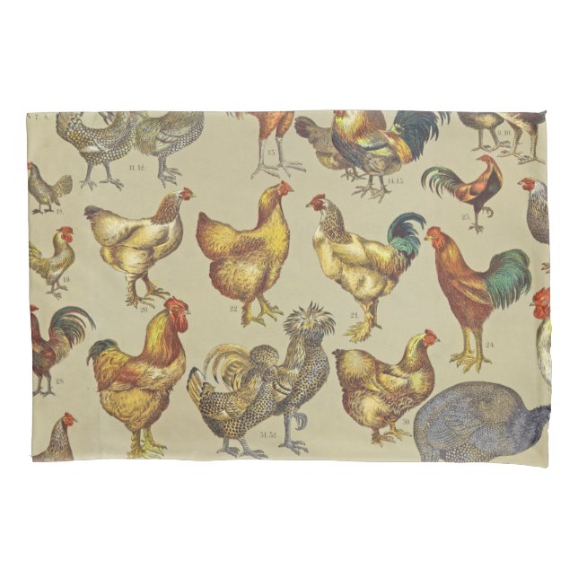 Rooster Chicken Farm Country Animal Pillow Case (Front)