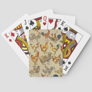 Rooster Chicken Farm Country Animal Poker Cards