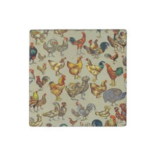 Rooster Chicken Farm Country Animal Stone Magnet