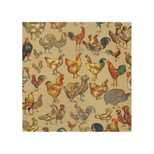 Rooster Chicken Farm Country Animal Wood Wall Art