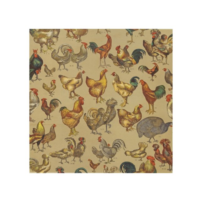 Rooster Chicken Farm Country Animal Wood Wall Art (Front)