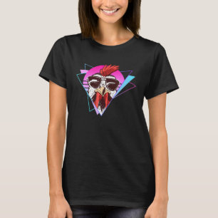 Rooster Chicken Farmer 80s 90s Party Outfit Retro T-Shirt