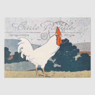 Rooster Chicken Farmhouse Carte Postale French Tissue Paper