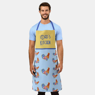 Rooster Chicken Funny Blue Bird Cockerel Apron