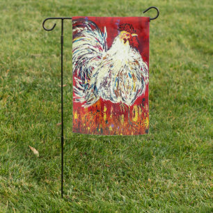 Rooster Chicken Garden Flag