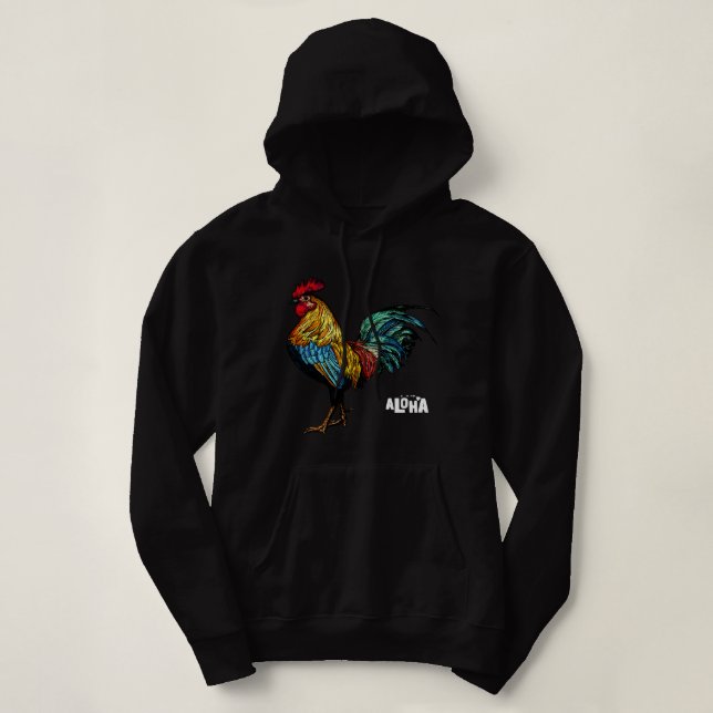 rooster chicken hawaii aloha hawaiian 157 hoodie (Design Front)