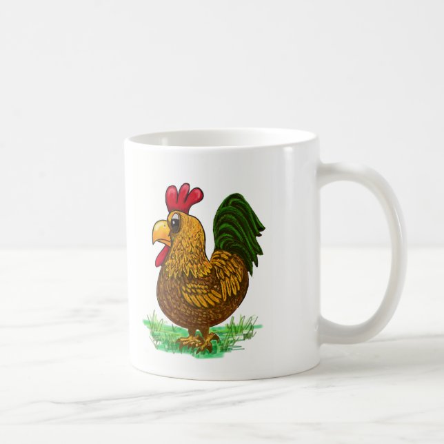 Rooster Chicken humor coffee tea cup mug (Right)