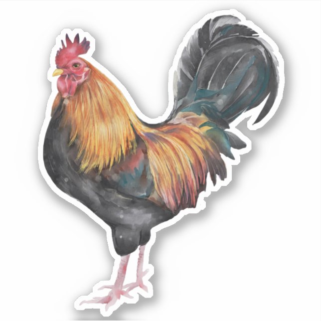 Rooster Chicken Photo Sticker (Front)