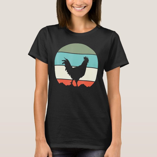 Rooster Chicken Retro T-Shirt (Front)