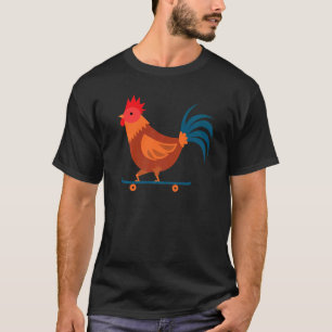 Rooster Chicken Skateboard Farm Poultry Skateboard T-Shirt