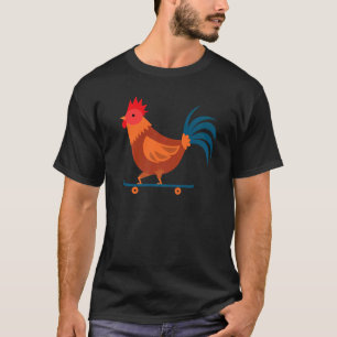 Rooster Chicken Skateboard Farm Poultry Skateboard T-Shirt