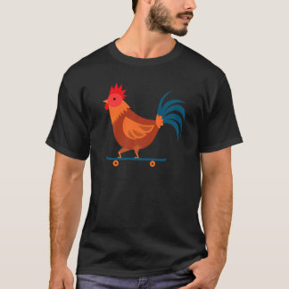 Rooster Chicken Skateboard Farm Poultry Skateboard T-Shirt