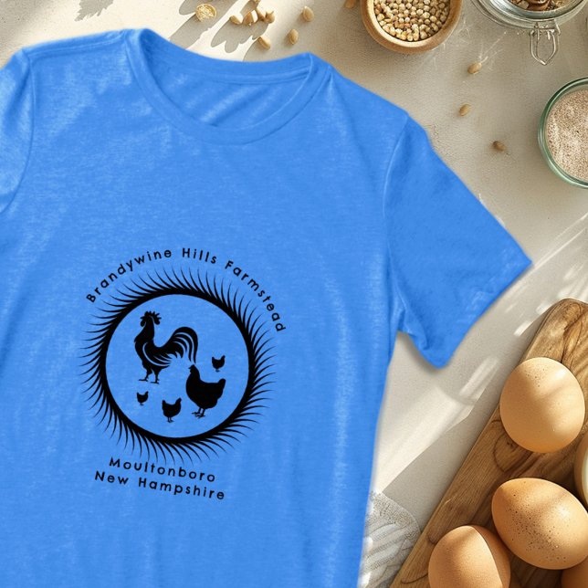 Rooster Chickens Black Design With Text Tri-Blend Shirt (Creator Uploaded)