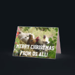 Rooster Chickens Merry Christmas from Us All Card<br><div class="desc">Rooster Chickens Merry Christmas from Us All Card. Designed from one of my original photos,  enjoy!</div>