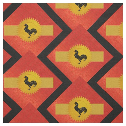 Rooster Chinese Zodiac | Red, Gold and Black Fabric