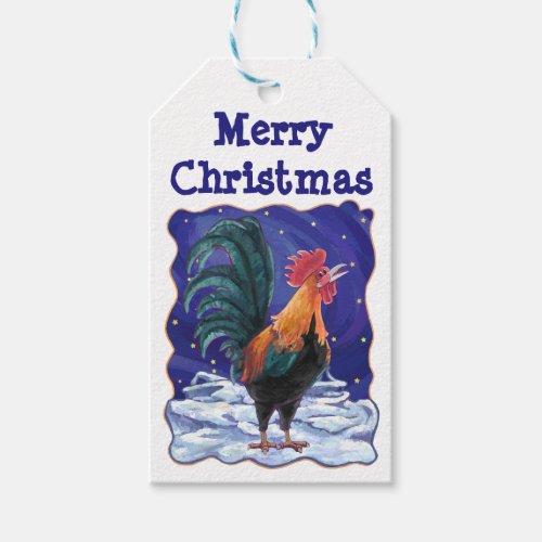 Rooster Christmas Gift Tags
