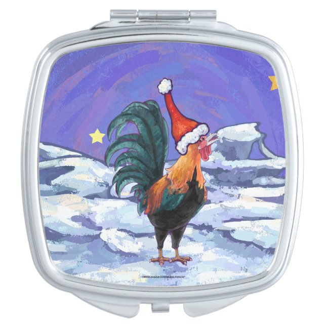 Rooster Christmas Mirror For Makeup (Front)