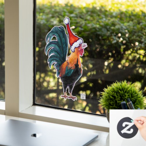 Rooster Christmas Window Cling