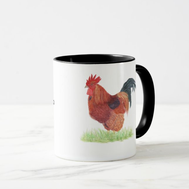 Rooster Classic Mug, 11 oz Coffee Mug (Front Right)