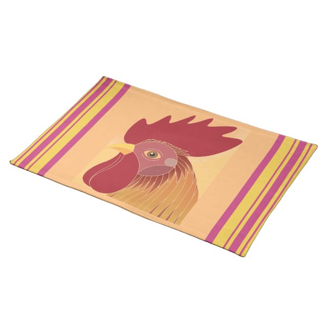 Rooster Cloth Placemat (On Table)