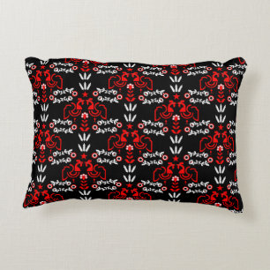 Rooster Cockerel Nordic Scandinavian Folk Art   Accent Pillow