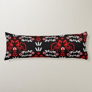 Rooster Cockerel Scandinavian Folk Art Body Pillow