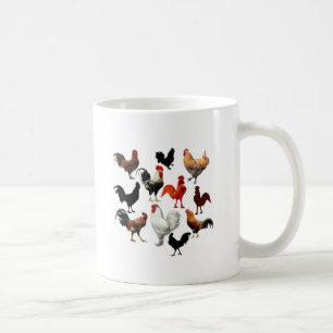 Rooster Collage Vintage Rustic Chickens Coffee Mug