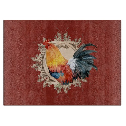 Rooster Cottagecore Farmhouse Country Rustic Barn  Cutting Board