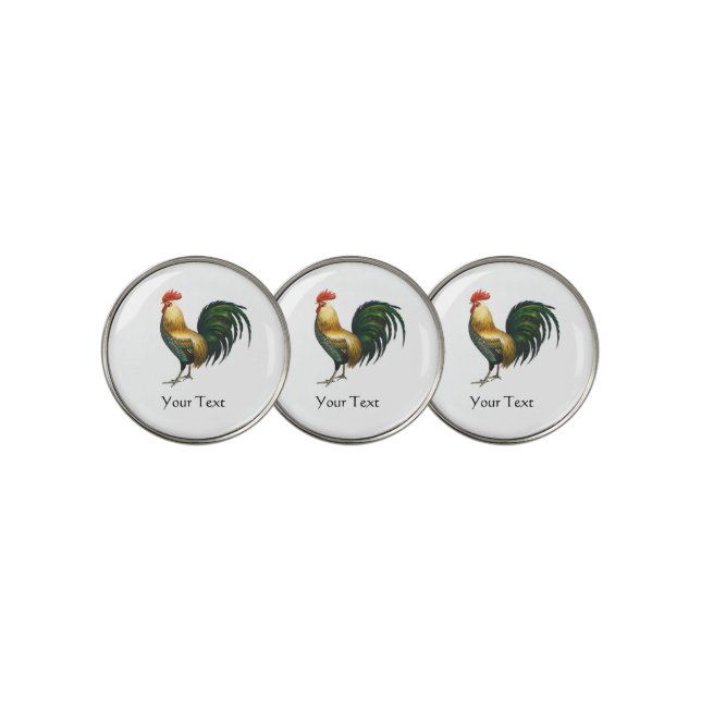 Rooster country classic stylish traditional bird  golf ball marker (3 Up)