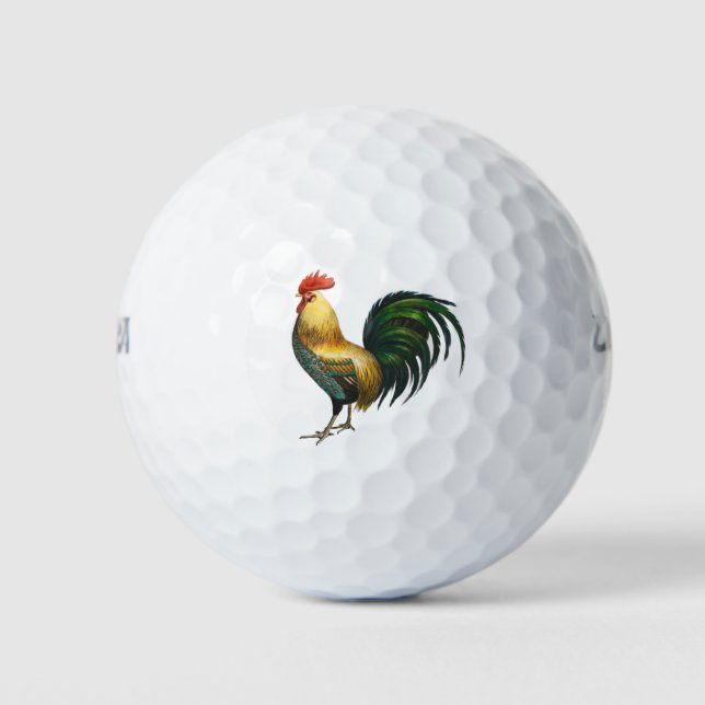 Rooster country classic stylish traditional bird   golf balls (Front)