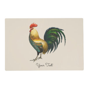 Rooster country classic stylish traditional bird  placemat