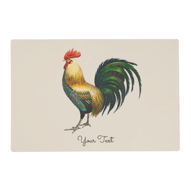 Rooster country classic stylish traditional bird  placemat (Front)