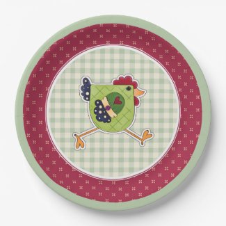 Rooster Country Rustic Design Easter Paper Plates