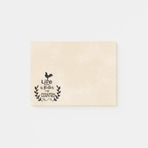 Rooster Crazy Chicken Lady Farmer Farm Country Post-it Notes