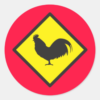 ROOSTER crossing Classic Round Sticker