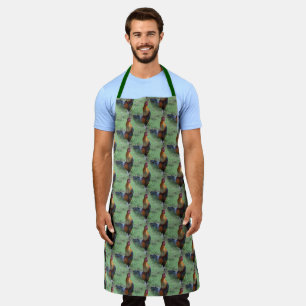 Rooster Crowing Animal Nature Pattern Apron