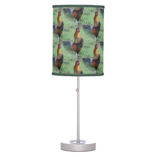 Rooster Crowing Animal Nature Pattern Table Lamp