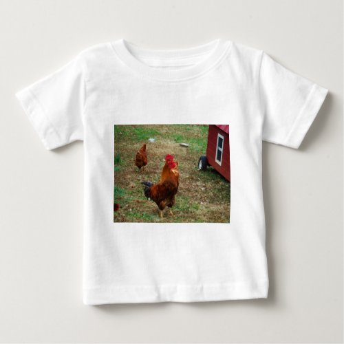 Rooster Crowing Baby T_Shirt
