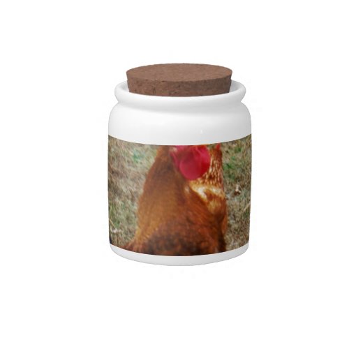 Rooster Crowing Candy Jar