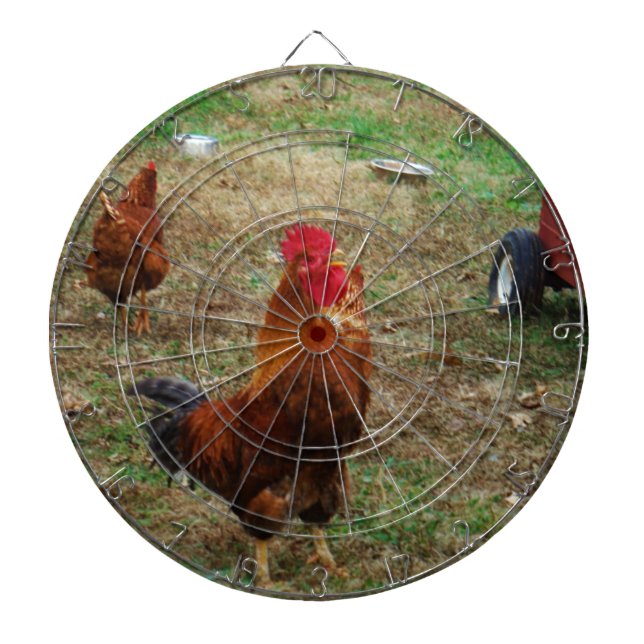 Rooster Crowing Dartboard (Front)