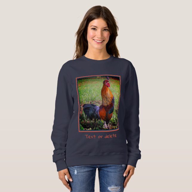 Rooster Crowing Farm Animal Personalized  Sweatshirt (Front Full)