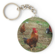 Rooster Crowing Keychain
