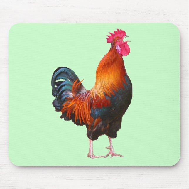 Rooster Crowing Mousepad (Front)