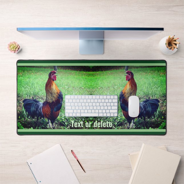 Rooster Crowing Personalized Animal   Desk Mat (Office 1)