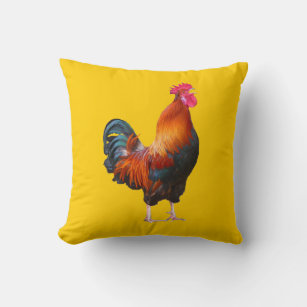 Rooster Crowing Pillow
