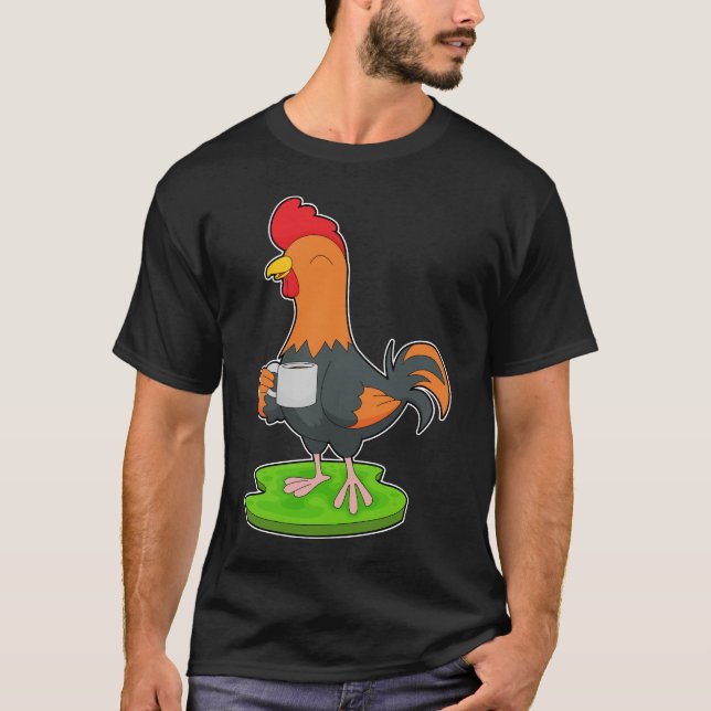 Rooster Cup Coffee T-Shirt (Front)